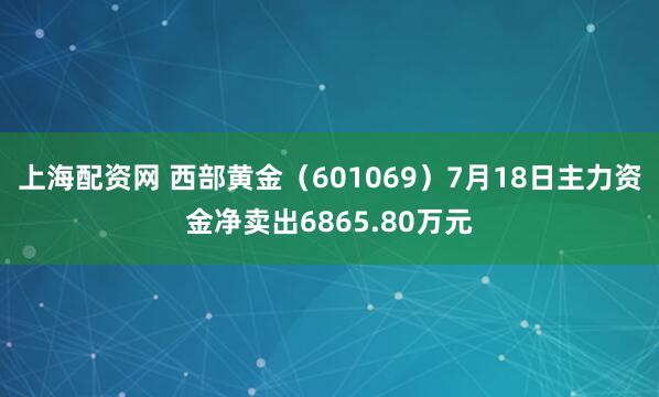 上海配资网 西部黄金（601069）7月18日主力资金净卖出6865.80万元
